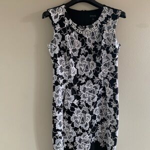 Enfocus Studio Black and White Floral Mini Dress